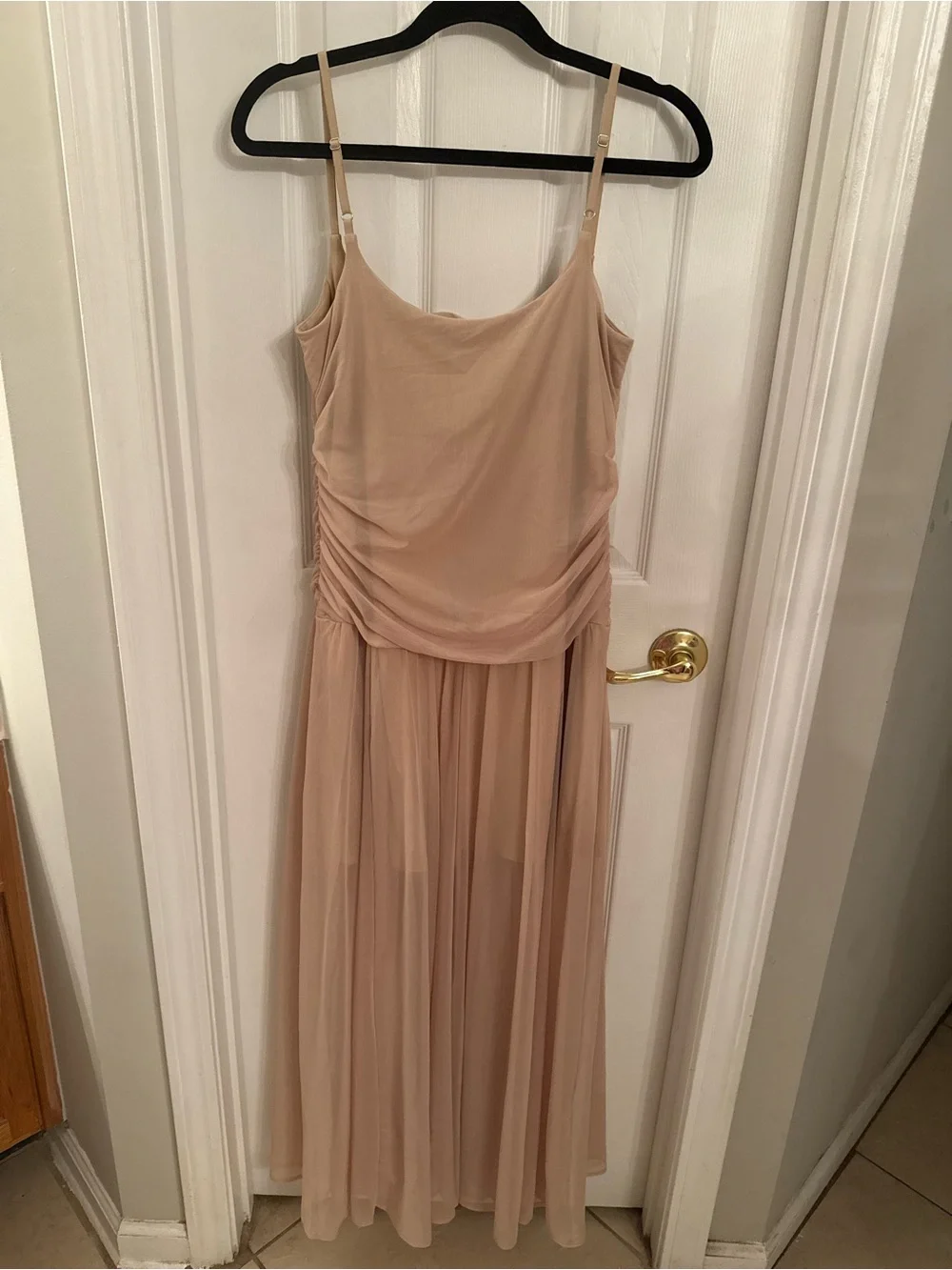 Abercrombie & Fitch tan maxi dress